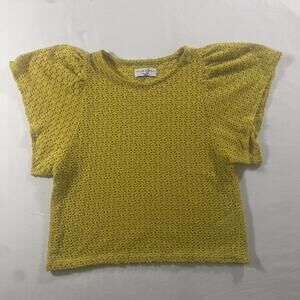 Texture & Thread Madewell Women's Yellow Short Sleeve Knit Blouse Size S